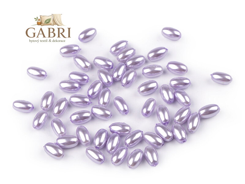 Plastové voskové korálky / perly Glance oliva 6x10 mm