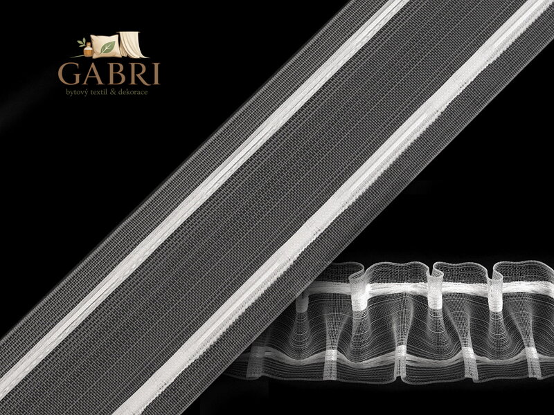 Záclonovka šíře 50 mm žabkové řasení