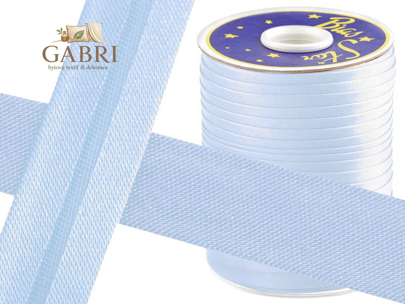 Šikmý proužek saténový šíře 15 mm zažehlený