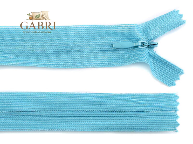 Spirálový zip skrytý šíře 3 mm délka 60 cm dederon