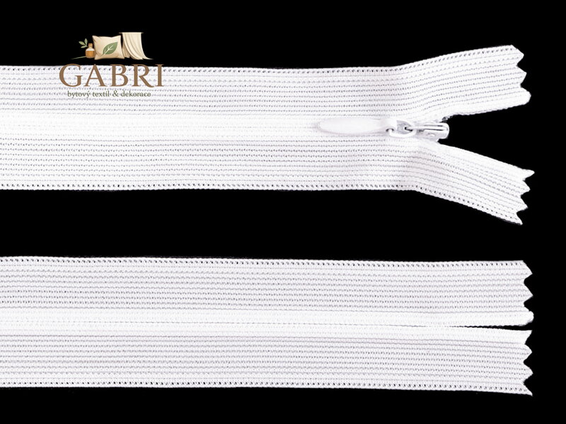 Spirálový zip skrytý šíře 3 mm délka 65 cm dederon