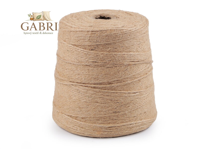 Jutový provázek Ø3 mm k pletení tašek a dekorací 1000 g