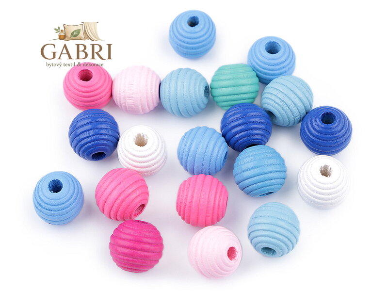 Dřevěné korálky s vroubky Ø13 mm