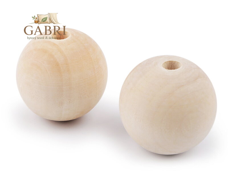 Velké dřevěné korále nelakované Ø50 mm