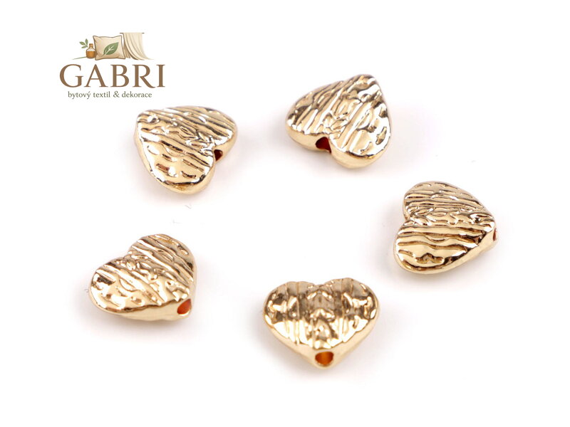 Kovový korálek srdce 10x12 mm