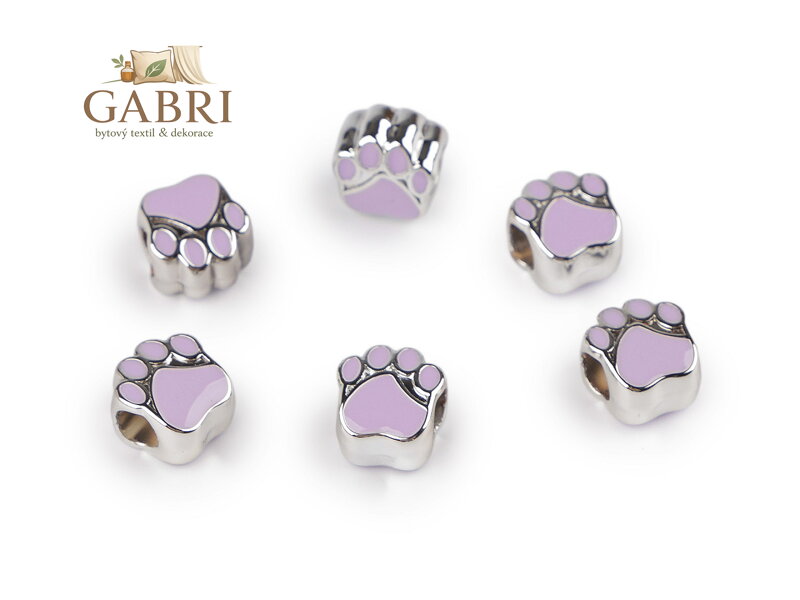 Plastové korálky s velkým průvlekem tlapka 11x11 mm