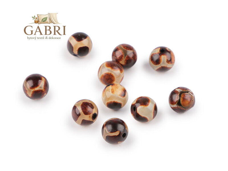 Achát Dzi syntetický, minerální korálky Ø8 mm