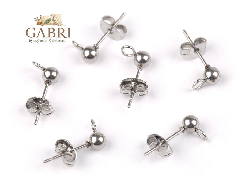 Náušnicová puzeta s kuličkou Ø4 mm z nerezové oceli