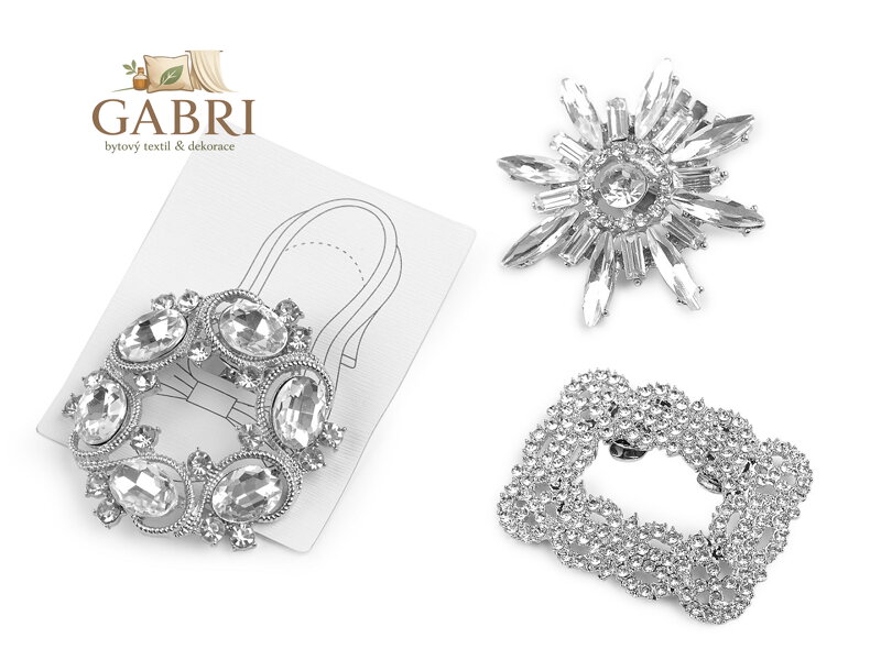 Klip / brož / ozdoba na boty s broušenými kamínky