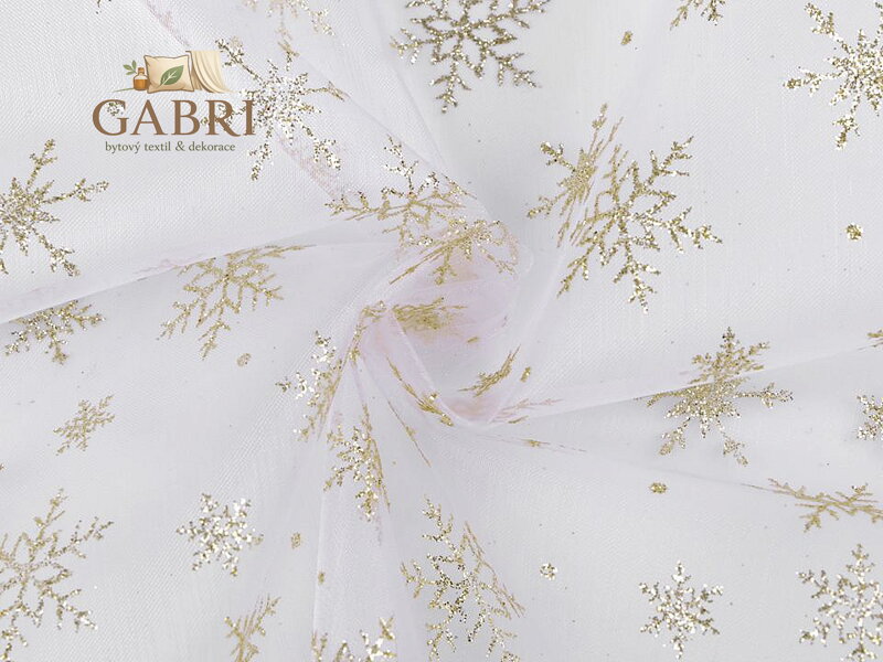 Organza s glitrovými vločkami