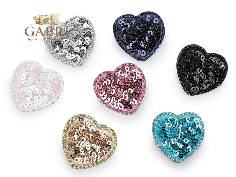 Nažehlovačka srdce s flitry