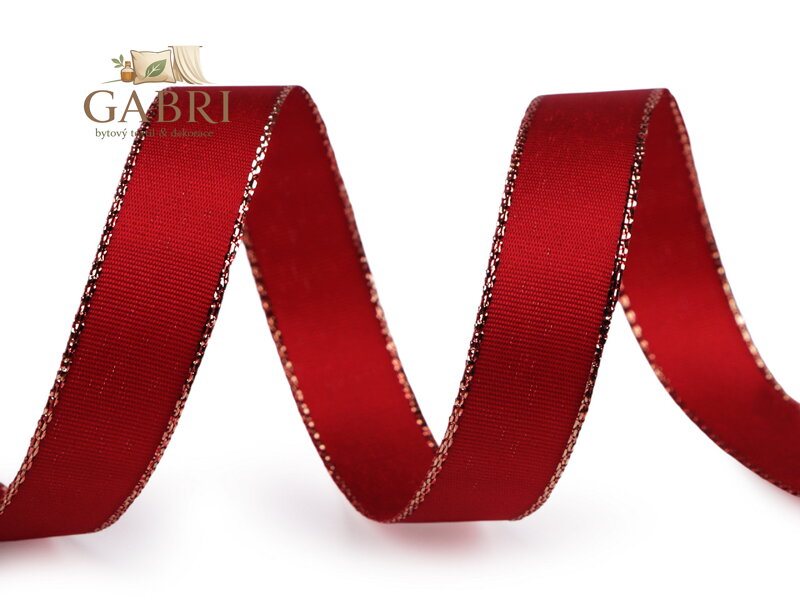 Stuha taftová s lurexem šíře 15 mm