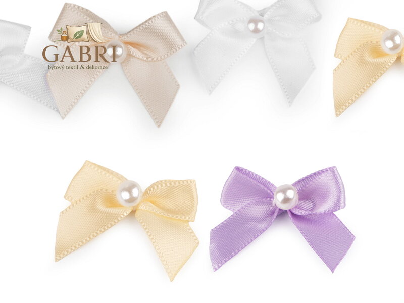 Mašle saténová 30x35 mm s perlou