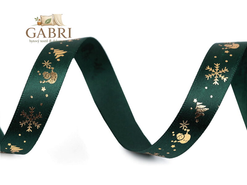 Vánoční saténová stuha šíře 15 mm