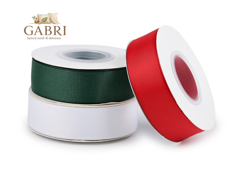 Rypsová stuha ve vánočních barvách šíře 25 mm