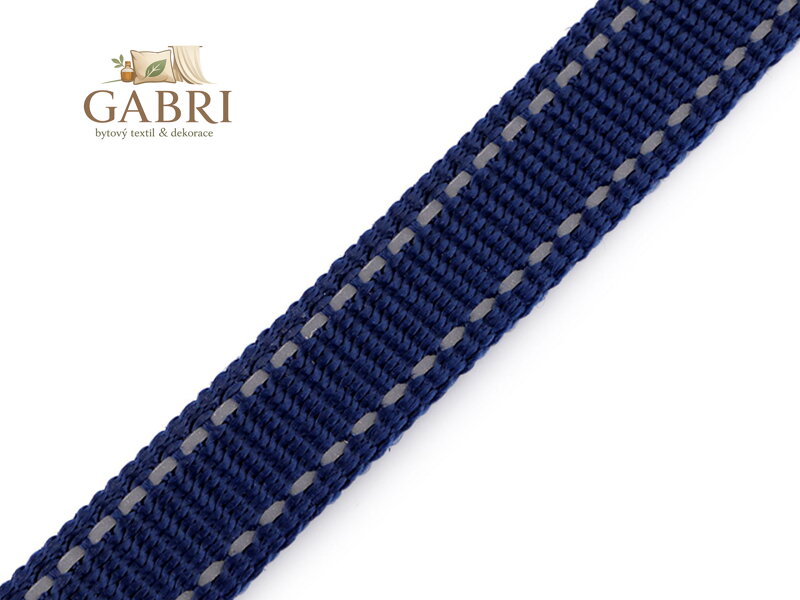 Popruh šíře 20 mm s reflexním prošitím