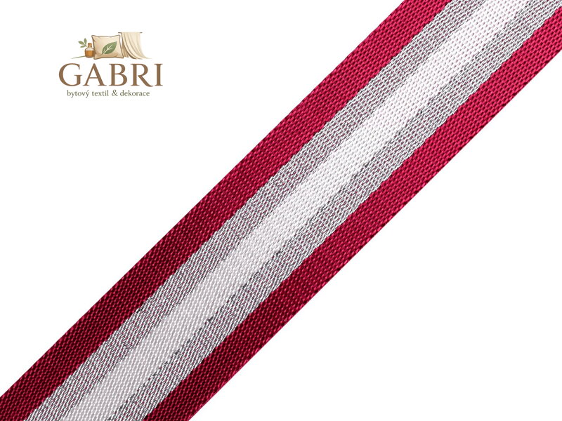 Hladký oboustranný popruh s lurexem šíře 40 mm