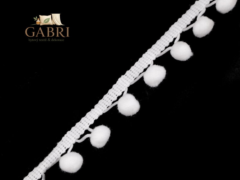 Prýmek šíře 20 mm s bambulkami Ø10 mm