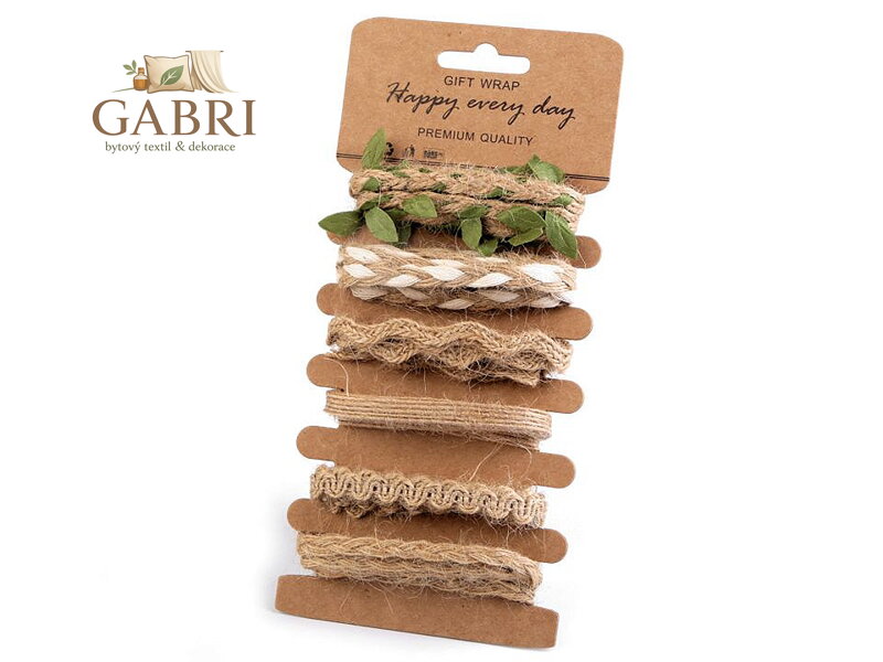 Sada jutových provázků a prýmků