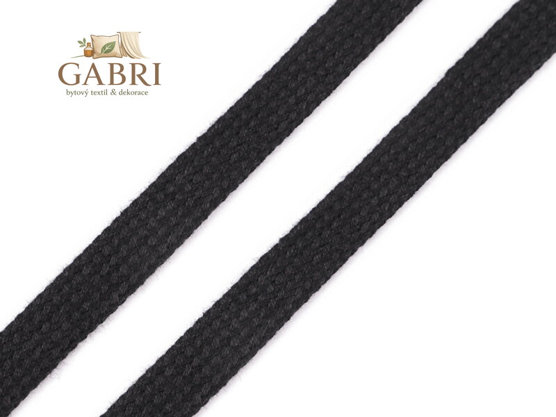 Bavlněná šňůra plochá / dutinka šíře 12 mm