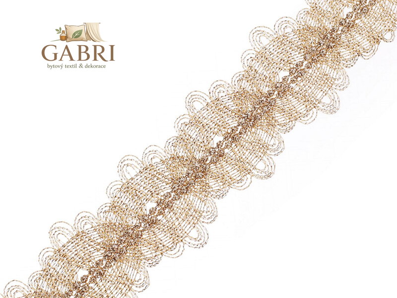 Lurexový prýmek šíře 33 mm