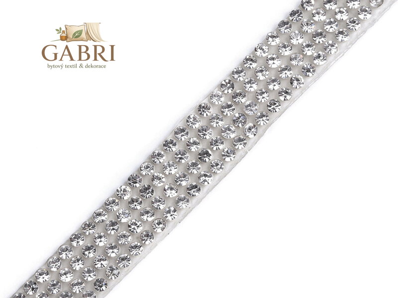 Samolepicí borta s broušenými kamínky šíře 10 mm