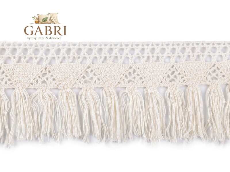 Bavlněné třášně / krajka šíře 7 cm