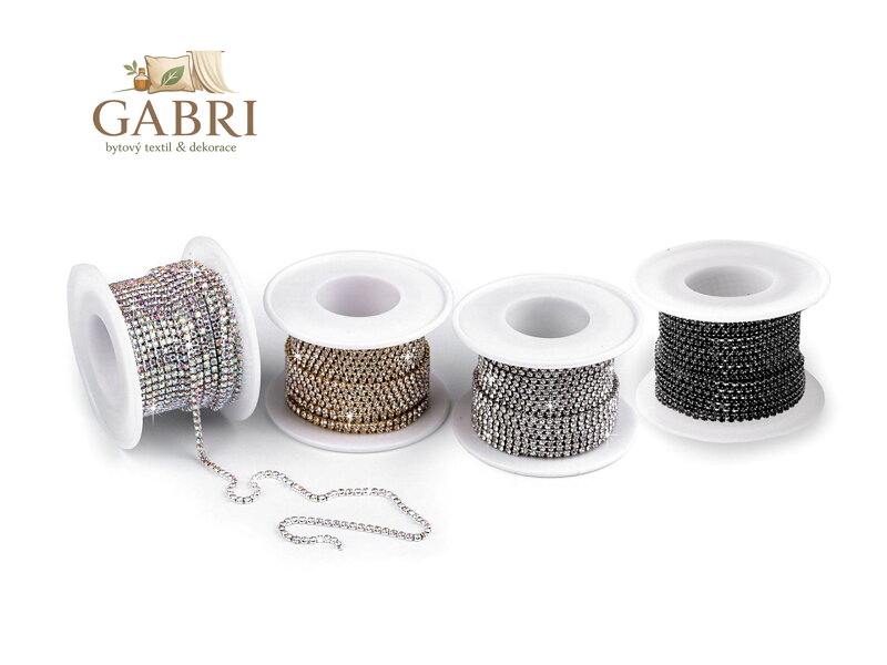 Štrasový prýmek / borta šíře 2 mm