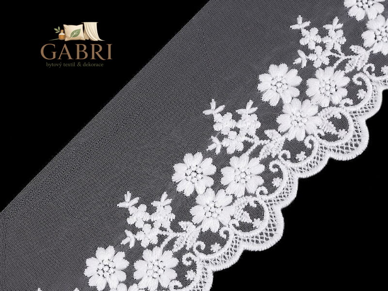 Vyšíváná krajka na monofilu šíře 90 mm