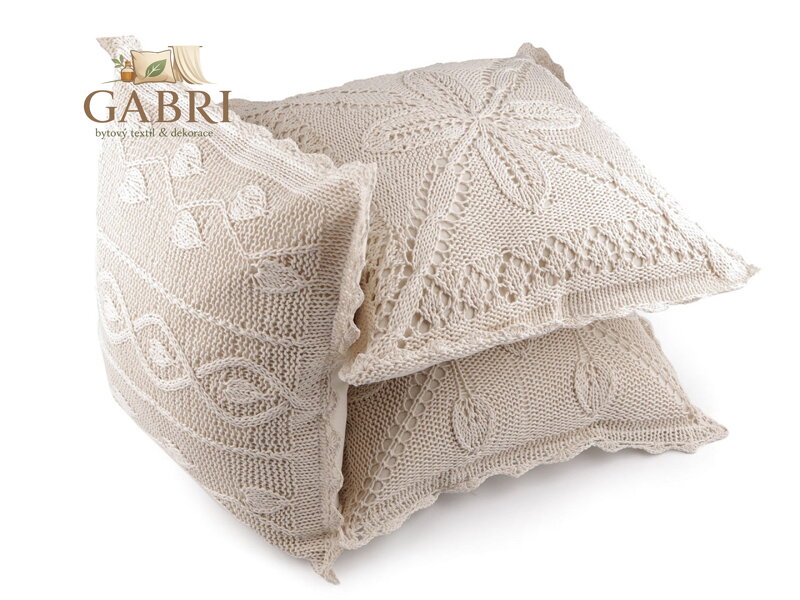 Povlak na polštář pletený, bavlněný 45x45 cm
