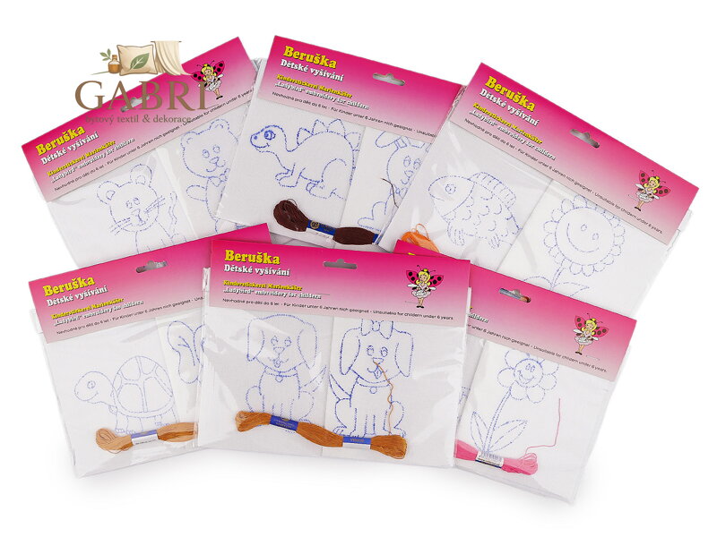 Dětské vyšívání s předtištěným motivem 2 ks