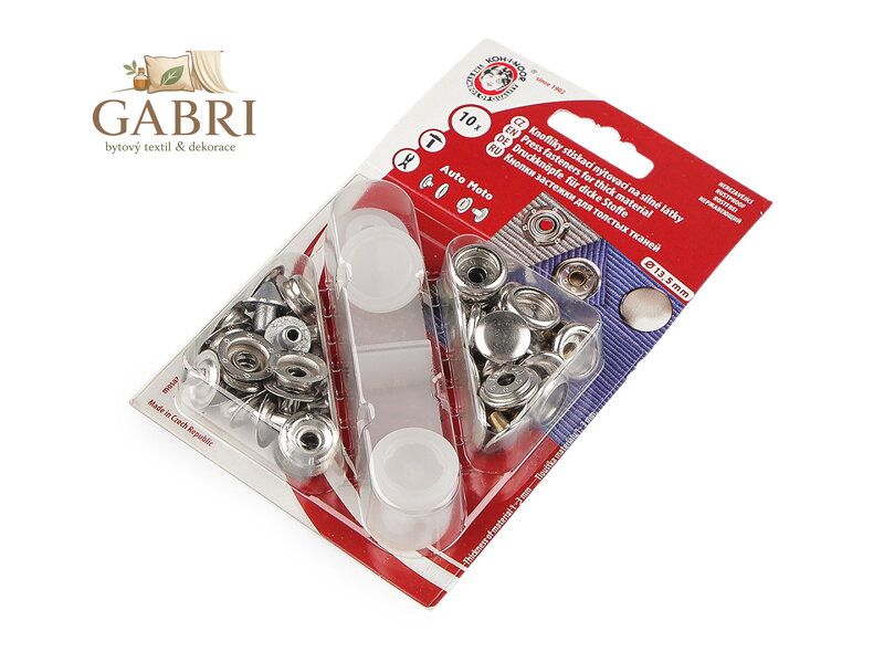 Kovové druky Ø13,5 mm na silné látky