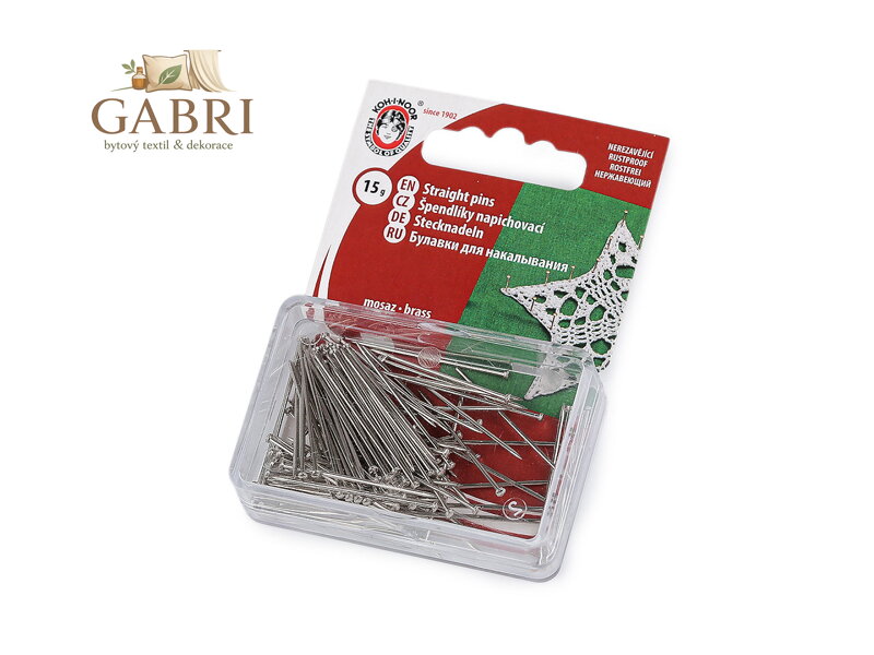 Celokovové špendlíky délka 30 mm mosazné