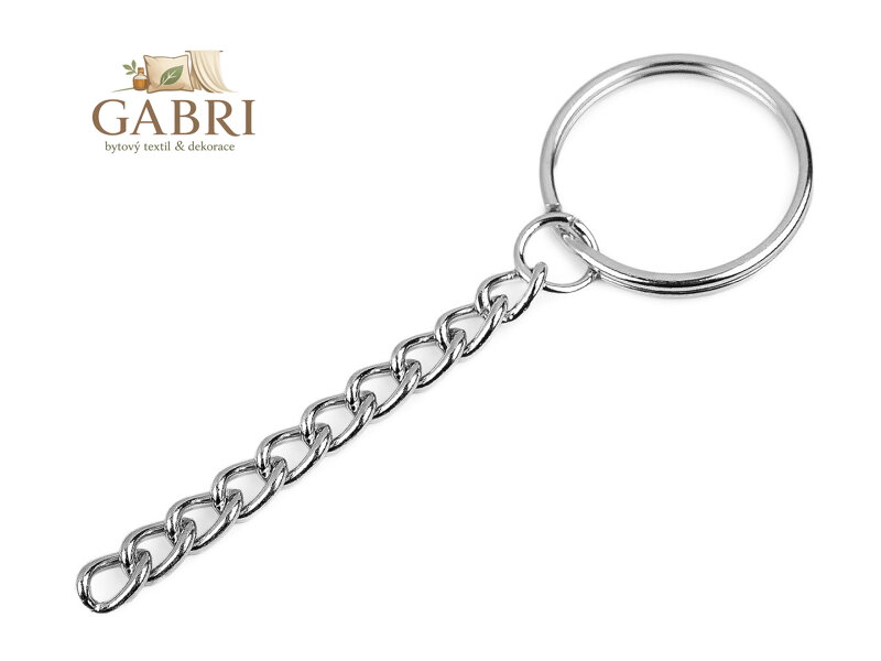 Kroužek na klíče Ø25 mm s řetízkem