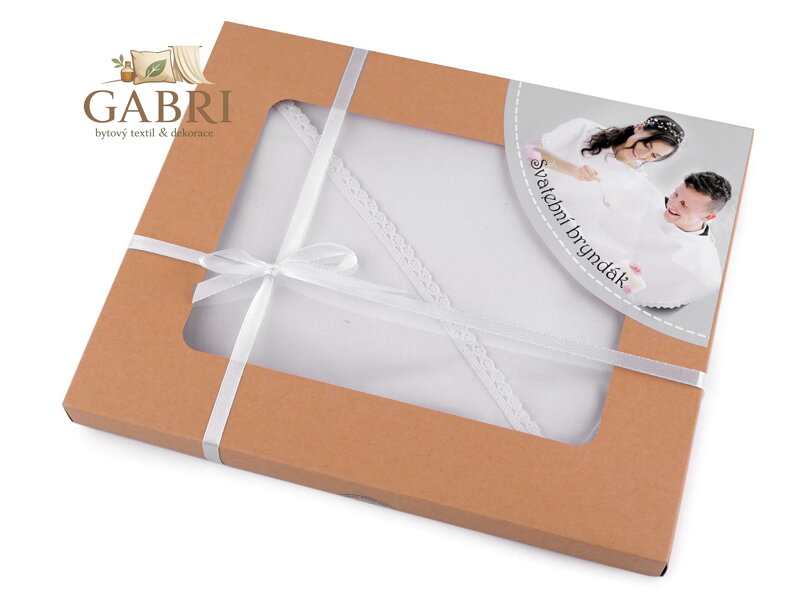 Svatební bryndák lemovaný paličkovanou krajkou - k dotvoření