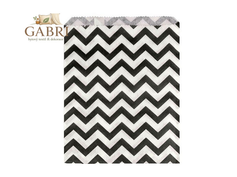 Papírový sáček chevron, puntík 13x17 cm