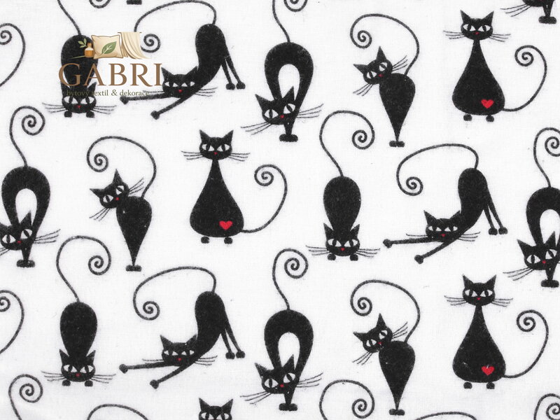 Bavlněný flanel kočky