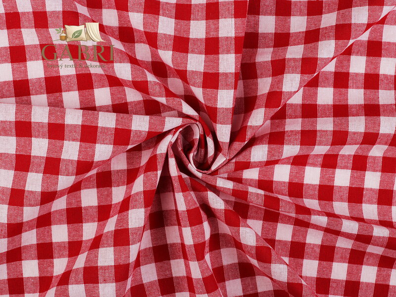 Bavlněná látka / plátno Kanafas větší kostka / káro