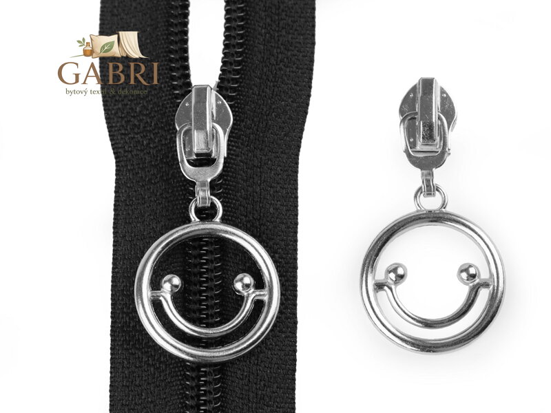 Jezdec ke spirálovým zipům 5 mm smajlík