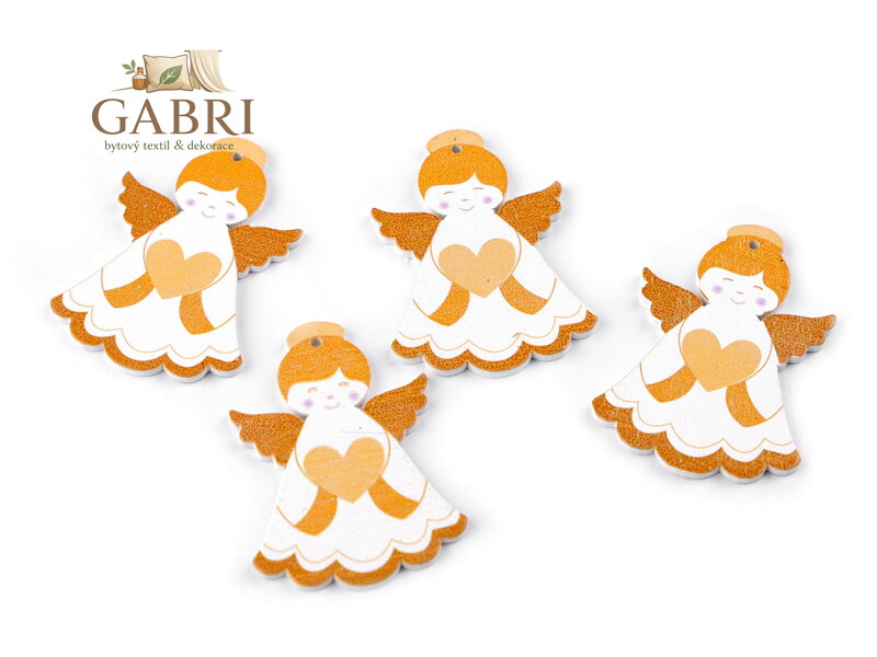 Dřevěný anděl k zavěšení / k nalepení