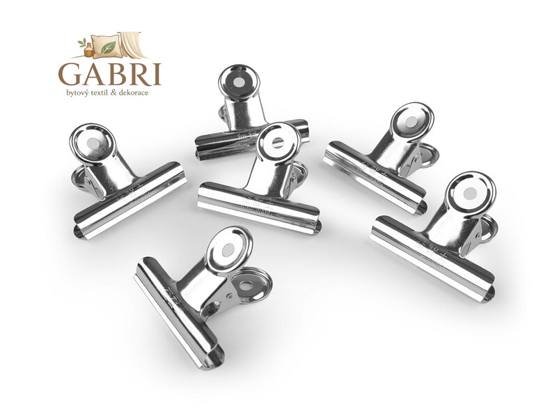 Klip kovový pružinový na látky 63 mm