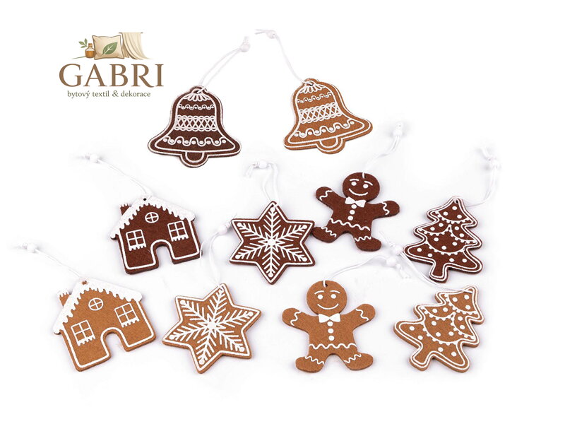 Vánoční perníčky k zavěšení filc