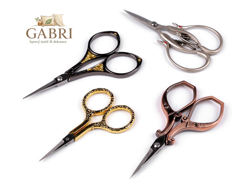 Nůžky vyšívací zdobené, celokovové