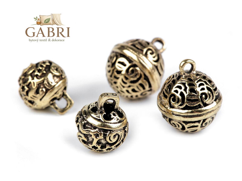 Rolničky mosazné filigránové Ø12 mm, Ø15 mm
