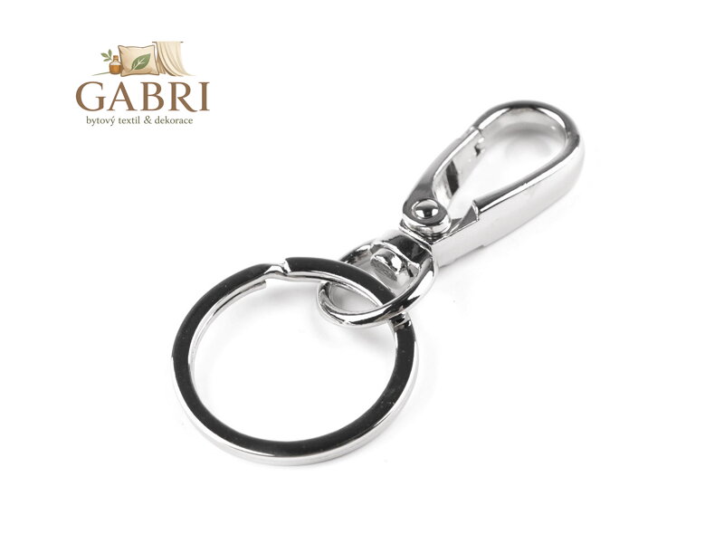 Kovová karabina s kroužkem na klíče