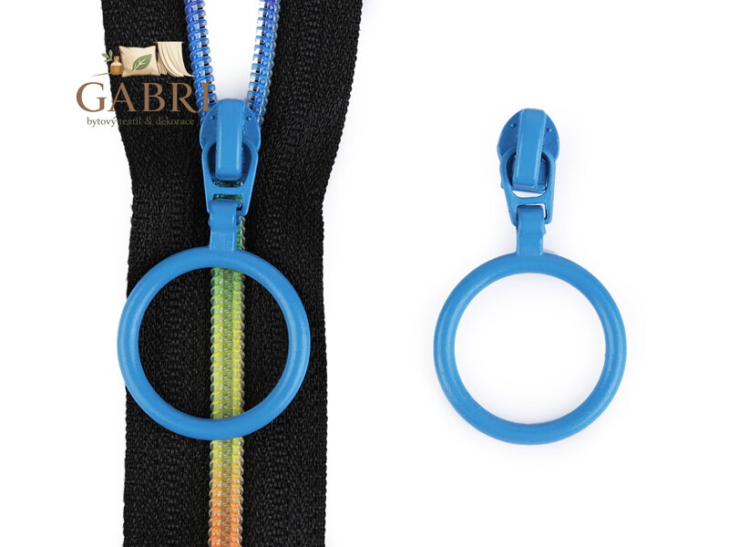 Jezdec ke spirálovým zipům No 3 s barevným kroužkem