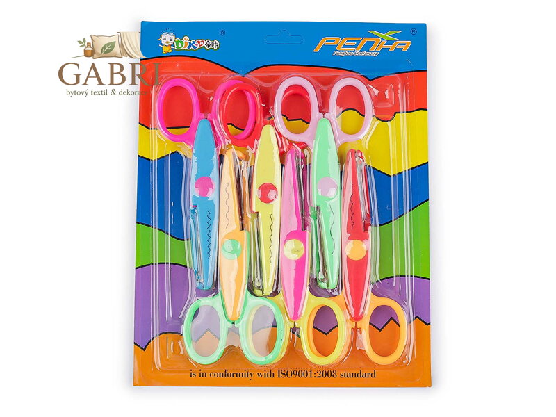 Nůžky dětské s kreativní vlnovkou a vroubky délka 13 cm
