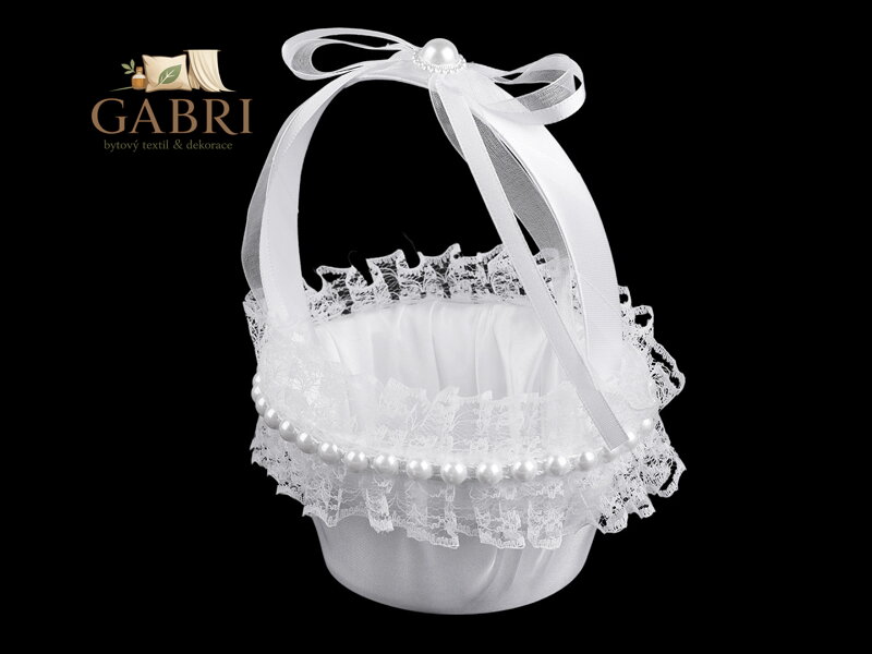 Svatební saténový košíček pro družičky mini