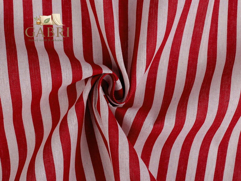 Bavlněná metráž / imitace lnu hrubší, pruhy