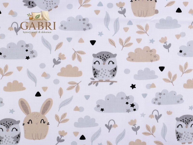 Bavlněná látka / plátno lesní zvířátka